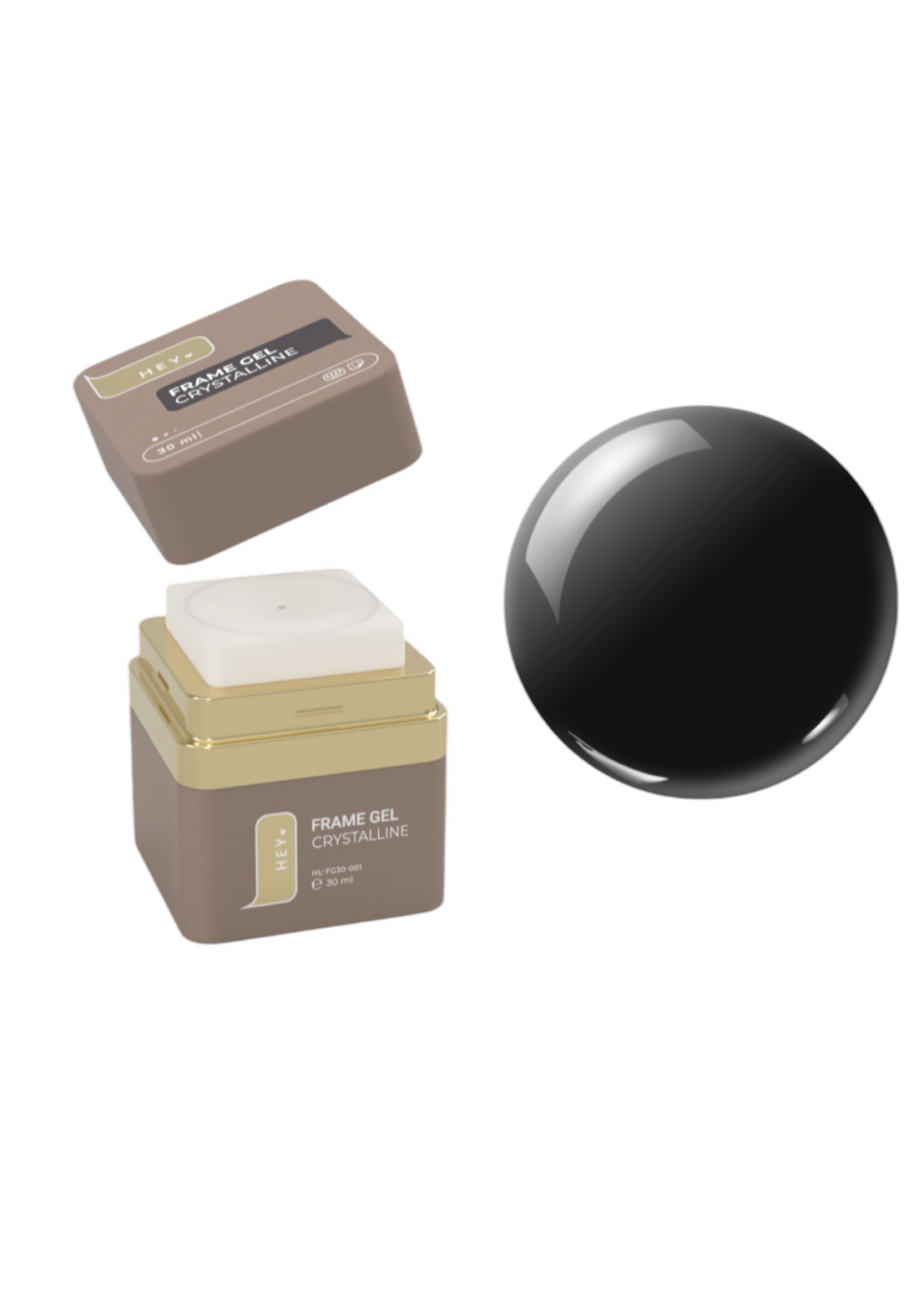 HEYLOVE. FRAME BUILDER GEL, CRYSTALLINE, (CLEAR), 30 ML, UNIVERSAL GEL FOR EXTENSIONS