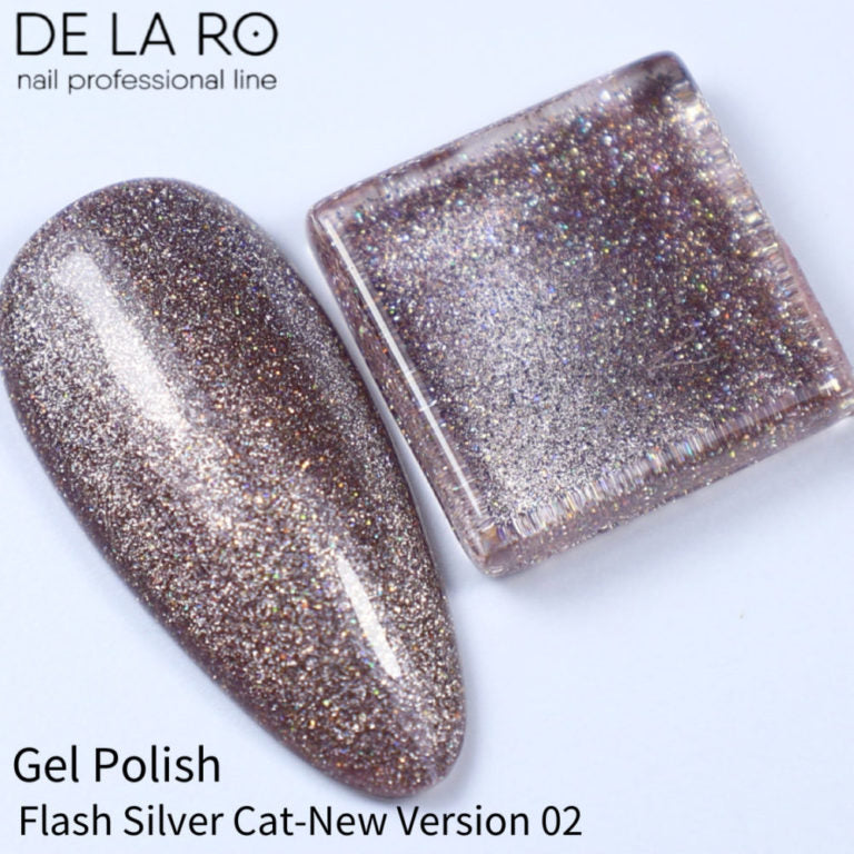 Nail Color Gel Flash Silver Cat - New Version 02