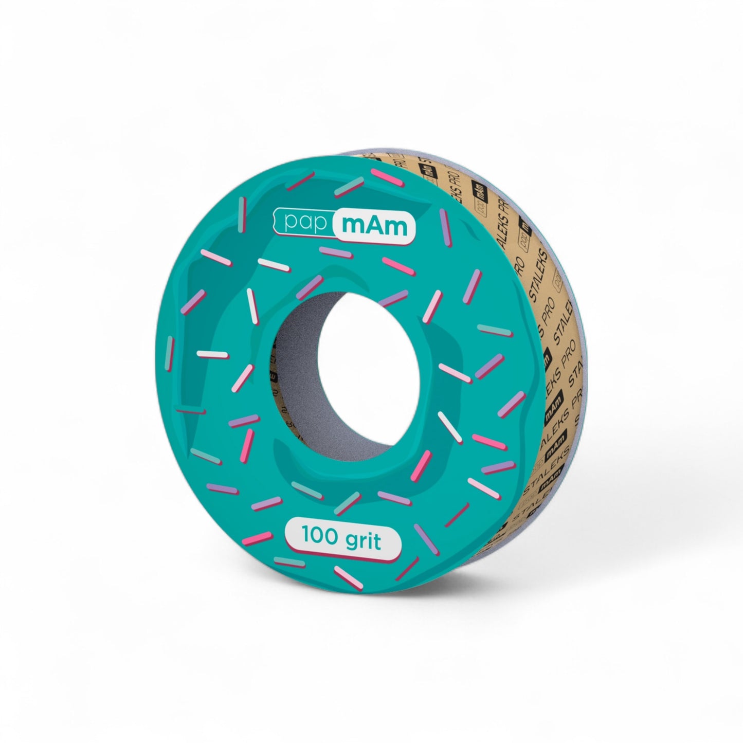 Disposable white abrasive tape papmAm EXPERT 100 grit for the plastic case