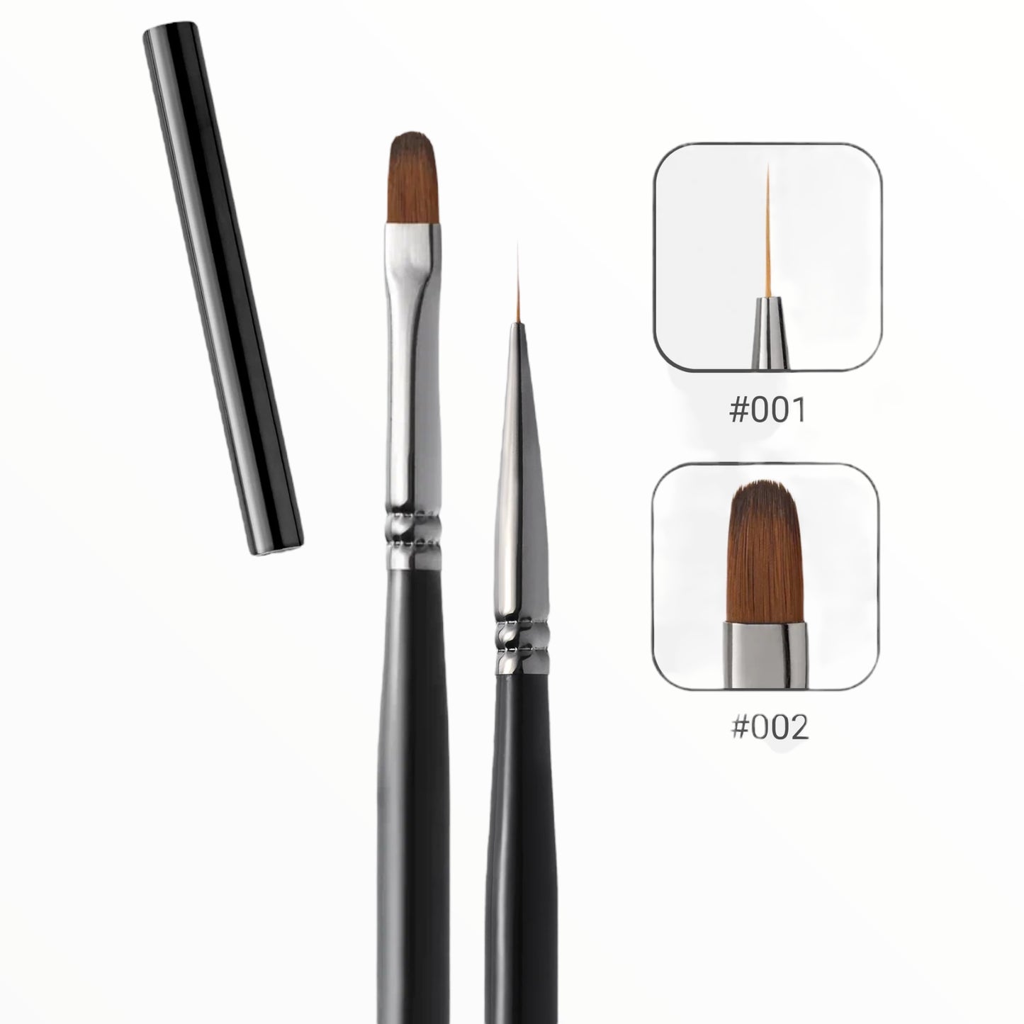 Manicure brushes, 2 pieces (black)