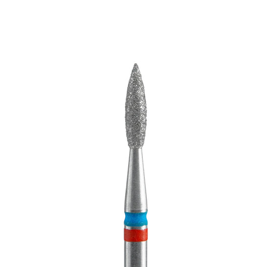 Diamond Nail Drill Bit DUO Flame Red-Blue EXPERT Head Diameter 2,1 Mm / Working Part 8 Mm