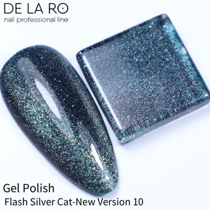 Nail Color Gel Flash Silver Cat - New Version 10