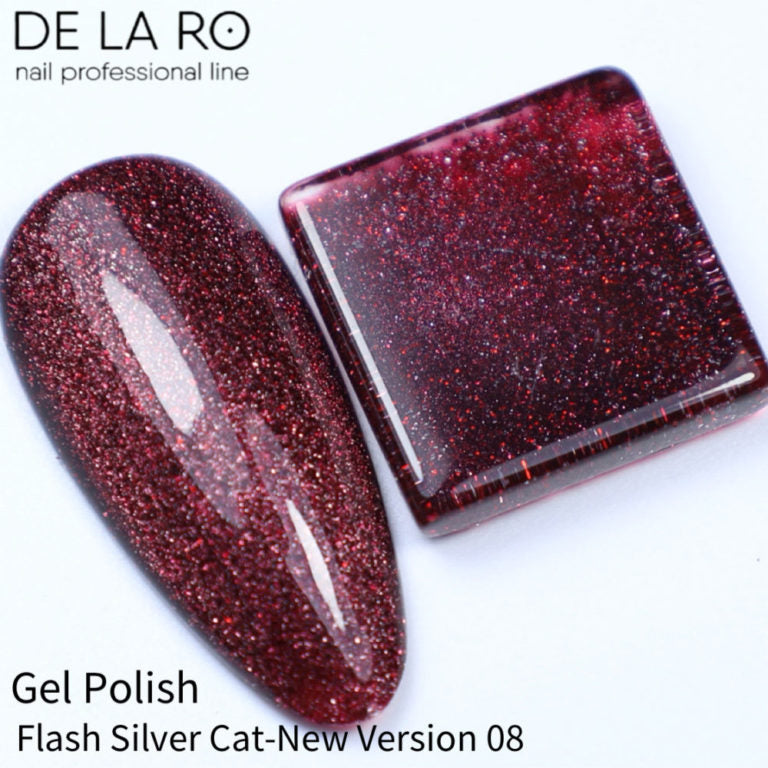 Nail Color Gel Flash Silver Cat - New Version 08