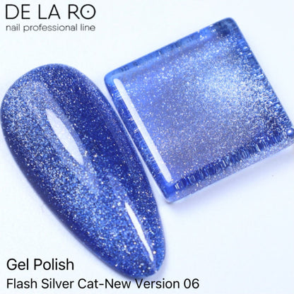 Nail Color Gel Flash Silver Cat - New Version 06