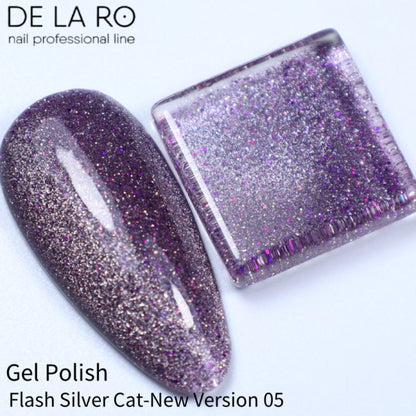 Nail Color Gel Flash Silver Cat - New Version 05