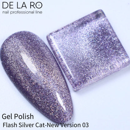 Nail Color Gel Flash Silver Cat - New Version 03