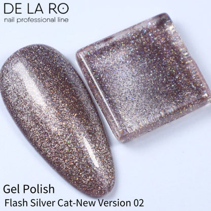 Nail Color Gel Flash Silver Cat - New Version 02