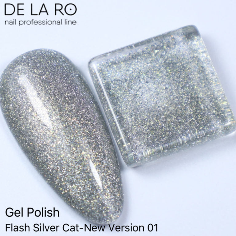 Nail Color Gel Flash Silver Cat - New Version 01
