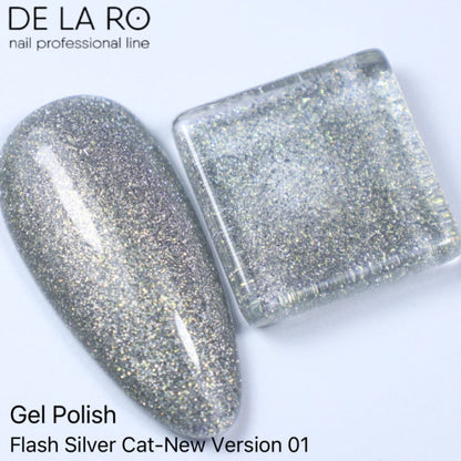 Nail Color Gel Flash Silver Cat - New Version 01