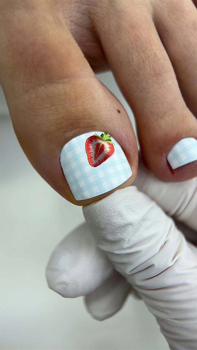 Pedicure Strawberry. Colored Foil. Nail wraps WR-505
