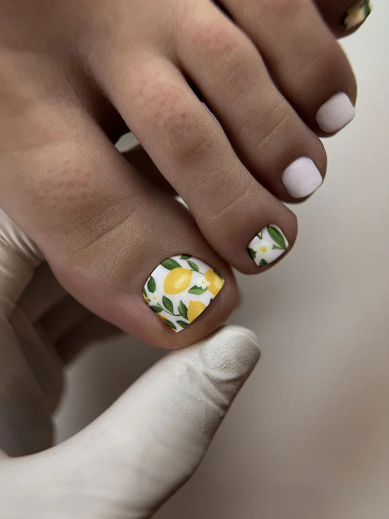 Pedicure Lemons. Nail wraps WR-484