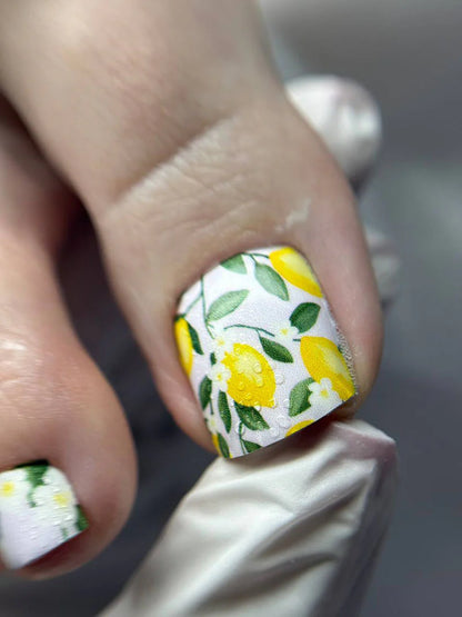 Pedicure Lemons. Nail wraps WR-484