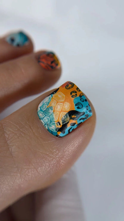Pedicure Animal mix. Nail wraps WR-312
