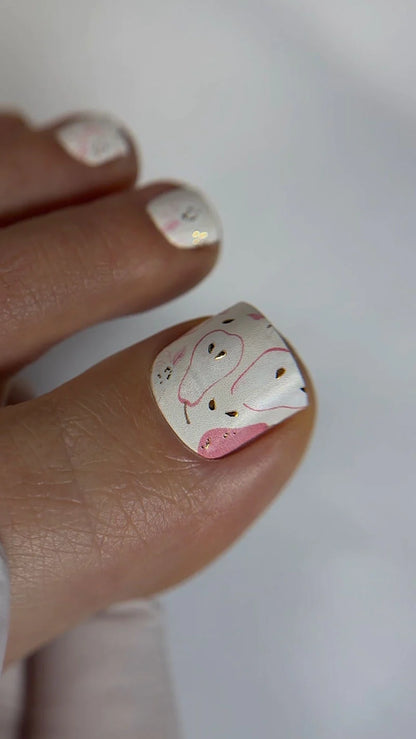 Pedicure Pears. Gold Foil. Nail wraps WR-376