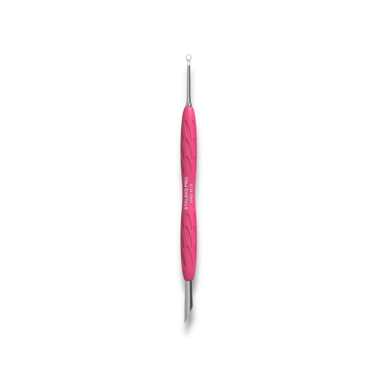 Manicure Pusher Gummy With Silicone Handle UNIQ 11 TYPE 2 (Beveled And Loop Pusher)