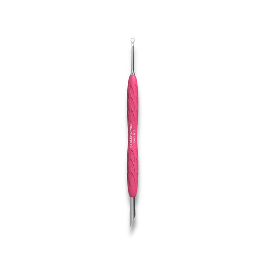 Manicure Pusher Gummy With Silicone Handle UNIQ 11 TYPE 2 (Beveled And Loop Pusher)