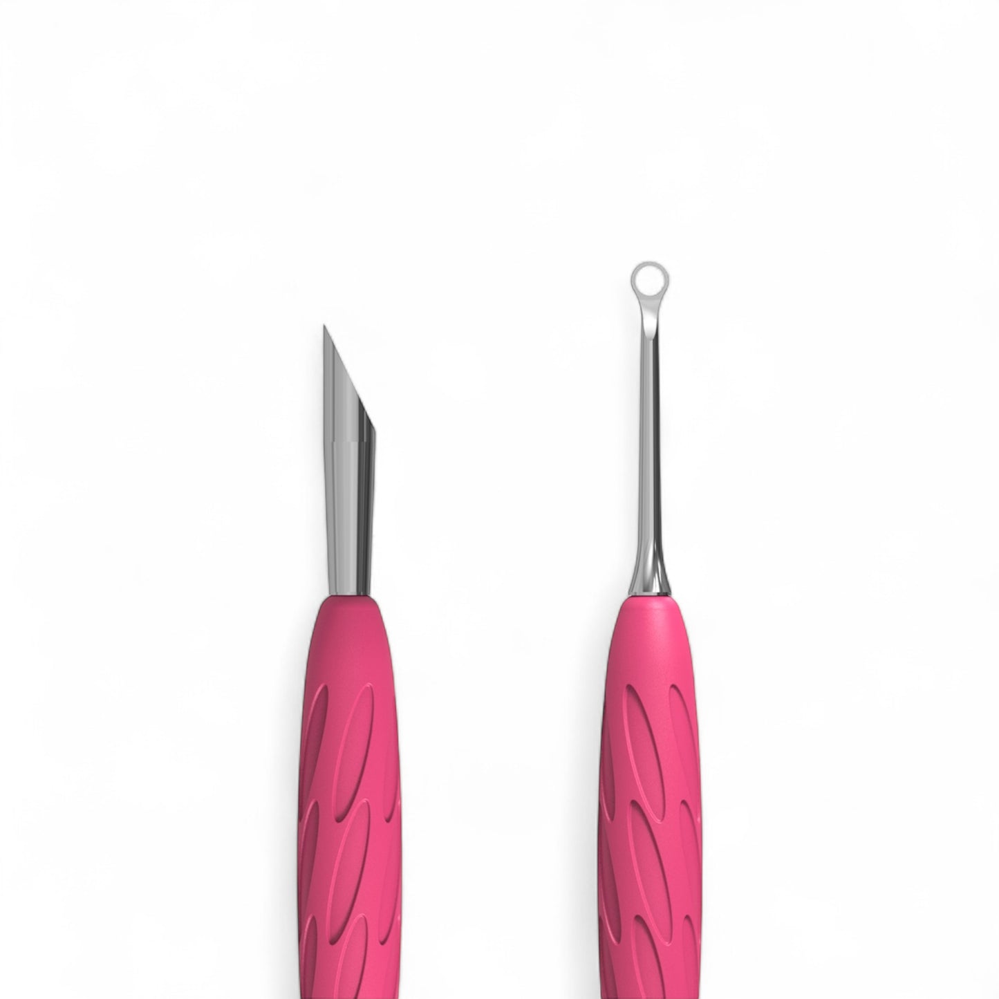 Manicure Pusher Gummy With Silicone Handle UNIQ 11 TYPE 2 (Beveled And Loop Pusher)