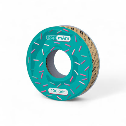 Disposable white abrasive tape papmAm EXPERT 100 grit for the plastic case