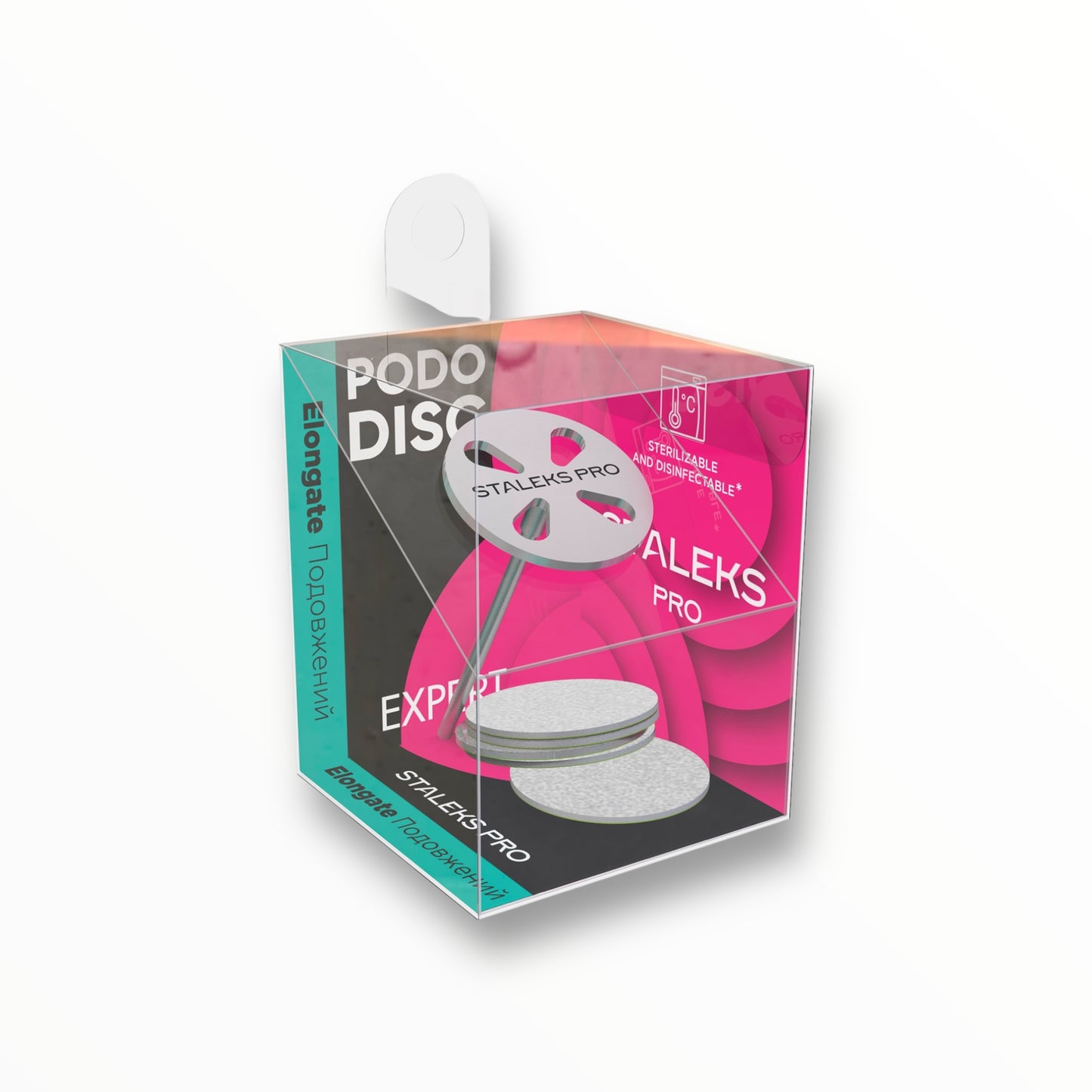 Elongated pedicure disc PODODISC EXPERT and set of disposable files 180 grit 5 pcs