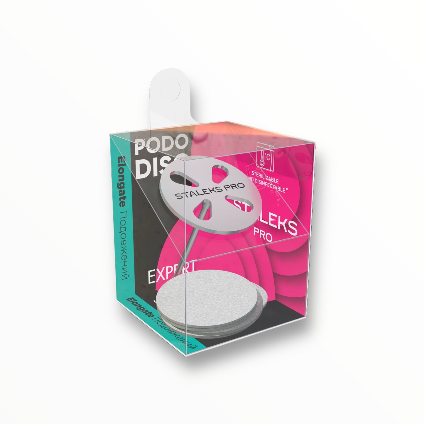 Elongated pedicure disc PODODISC EXPERT and set of disposable files 180 grit 5 pcs
