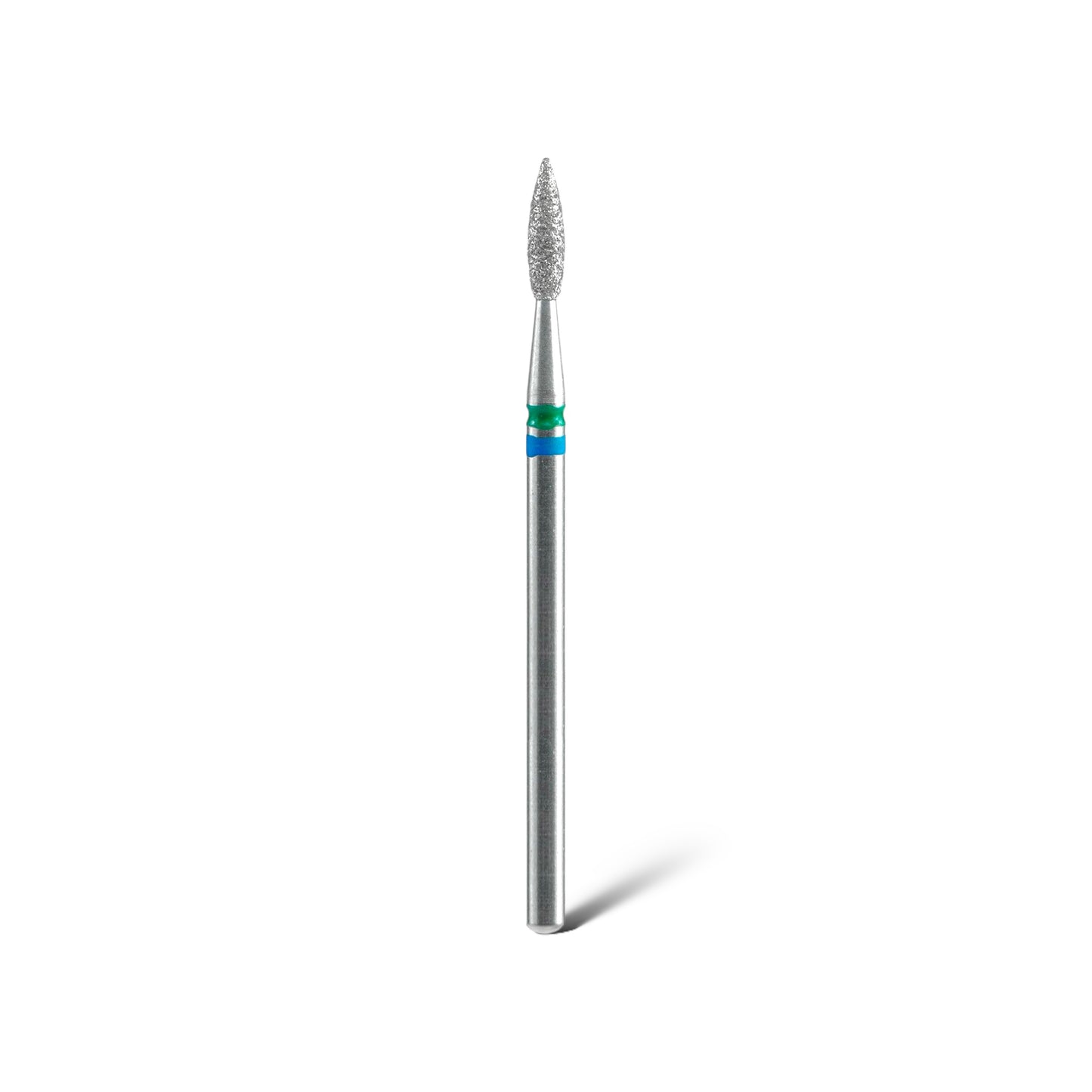 Diamond Nail Drill Bit DUO Flame Blue-Green EXPERT Head Diameter 2,1 Mm / Working Part 8 Mm