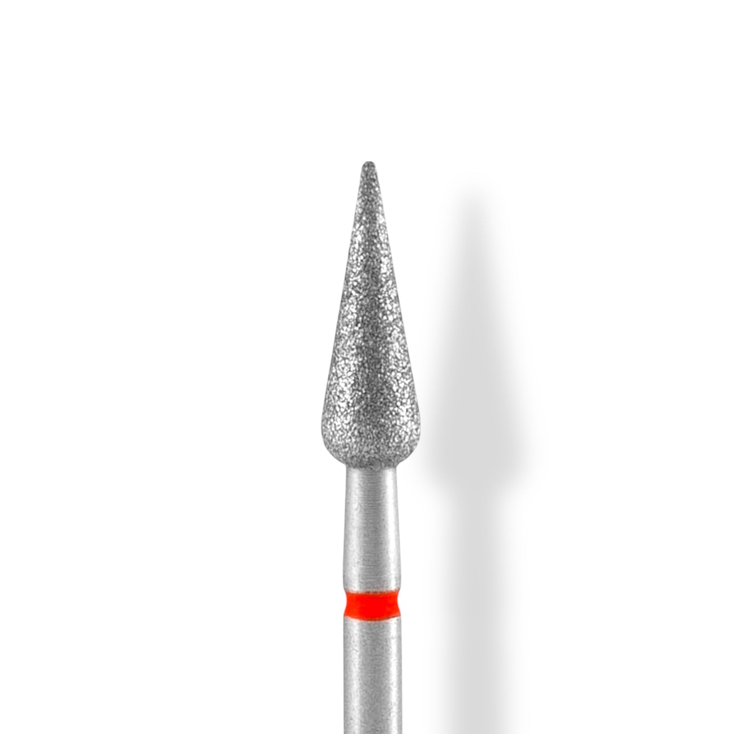 Diamond nail drill bit pointed pear red EXPERT head diameter 4 mm / working part 12 mm