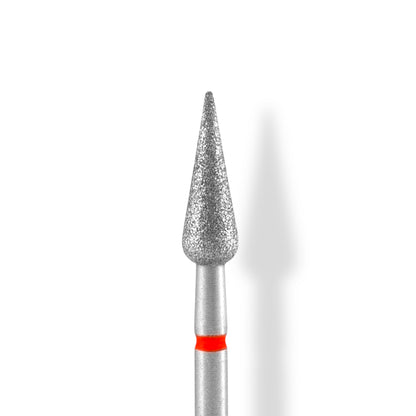 Diamond nail drill bit pointed pear red EXPERT head diameter 4 mm / working part 12 mm
