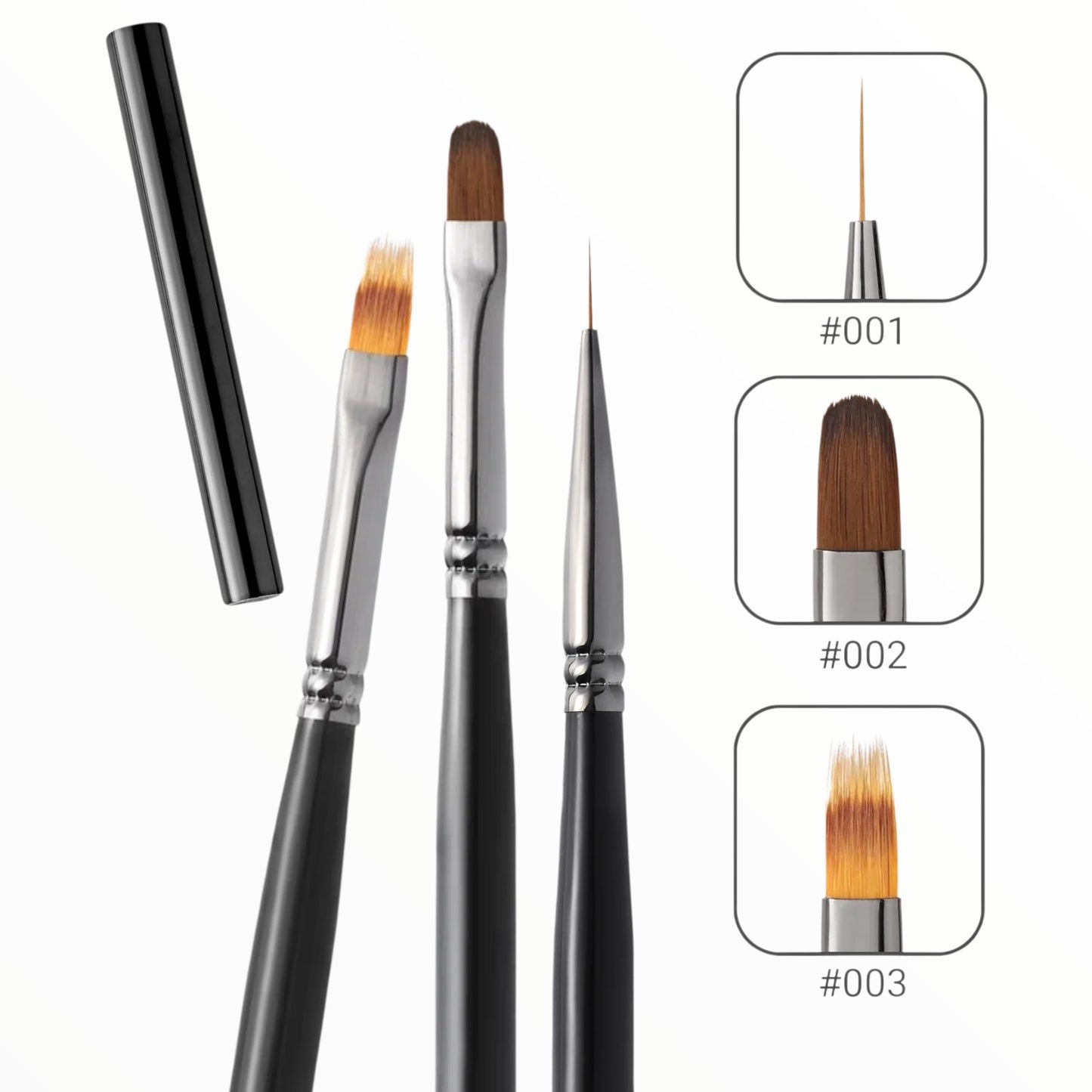 Manicure brushes, 3 pieces