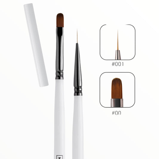 Manicure brushes, 2 pieces (white)