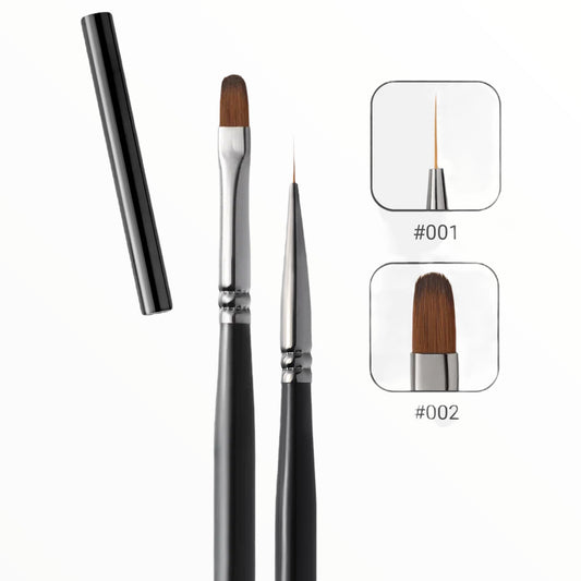 Manicure brushes, 2 pieces (black)